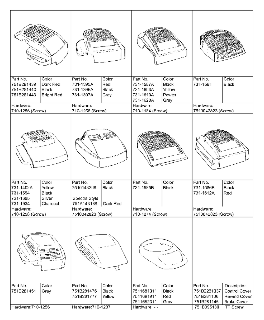 Shroud Chart Diagram and Parts List for 12A-466K700 2003 Yard Machines Lawn Mower
